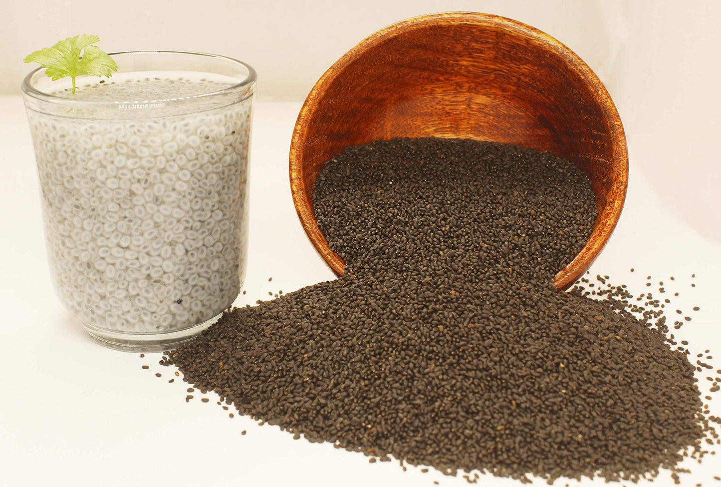 Edible Basil Seeds. | 8 Ounce or 0.5 Lb/227 grams | Tukmaria Sabja Seeds| Rich in Fibers | Add to Smoothies | Non GMO | Keto + n