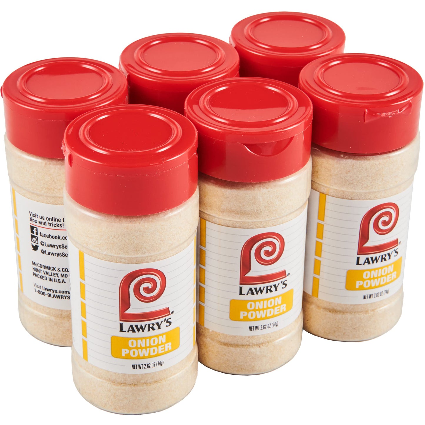 Lawrys Onion Powder, 2.62 oz (Pack of 6)