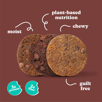 Love + Chew Soft Baked Protein Cookies, Gluten Free, Vegan, Paleo, 18 Count Chocolate Lover Minis, Individually Wrapped, 1 Ounce