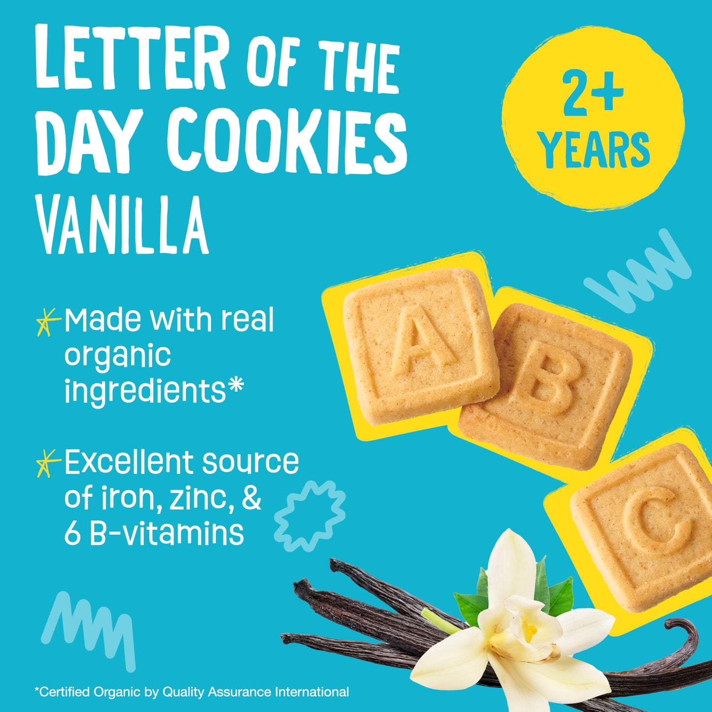 Earths Best Organic Letter Of The Day Cookies For Toddlers 2 Years Old And Up, Vanilla Flavor, 5.3 Ounce Box (Pack Of 6)