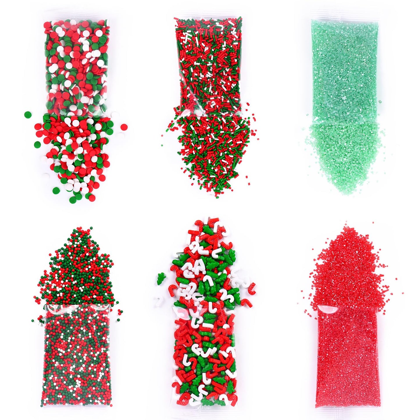 Christmas Sprinkles For Cake Decorating Edible Red And Green Sprinkle Mix Jimmies Sanding Sugar Cake Sprinkles For Baking Cupcake Cookies Ice Cream Topper Xmas Party 6.35 Ounces