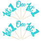 ZHUOWEISM Cupcake Toppers - 24 PCS Glitter Number 1 Decorations for 1st Birthday, Baby Shower, Anniversary, Blue, Paper