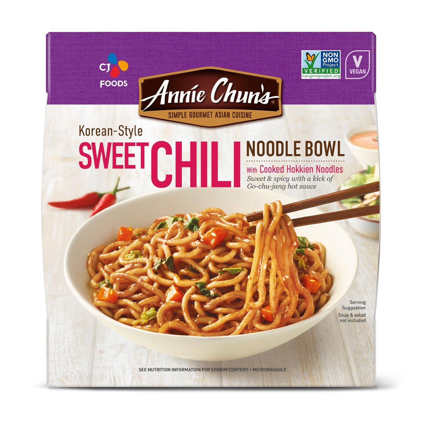Annie Chun's Sweet Chili Noodle Bowl, Korean Style, Vegan, 48 Oz, 6 count