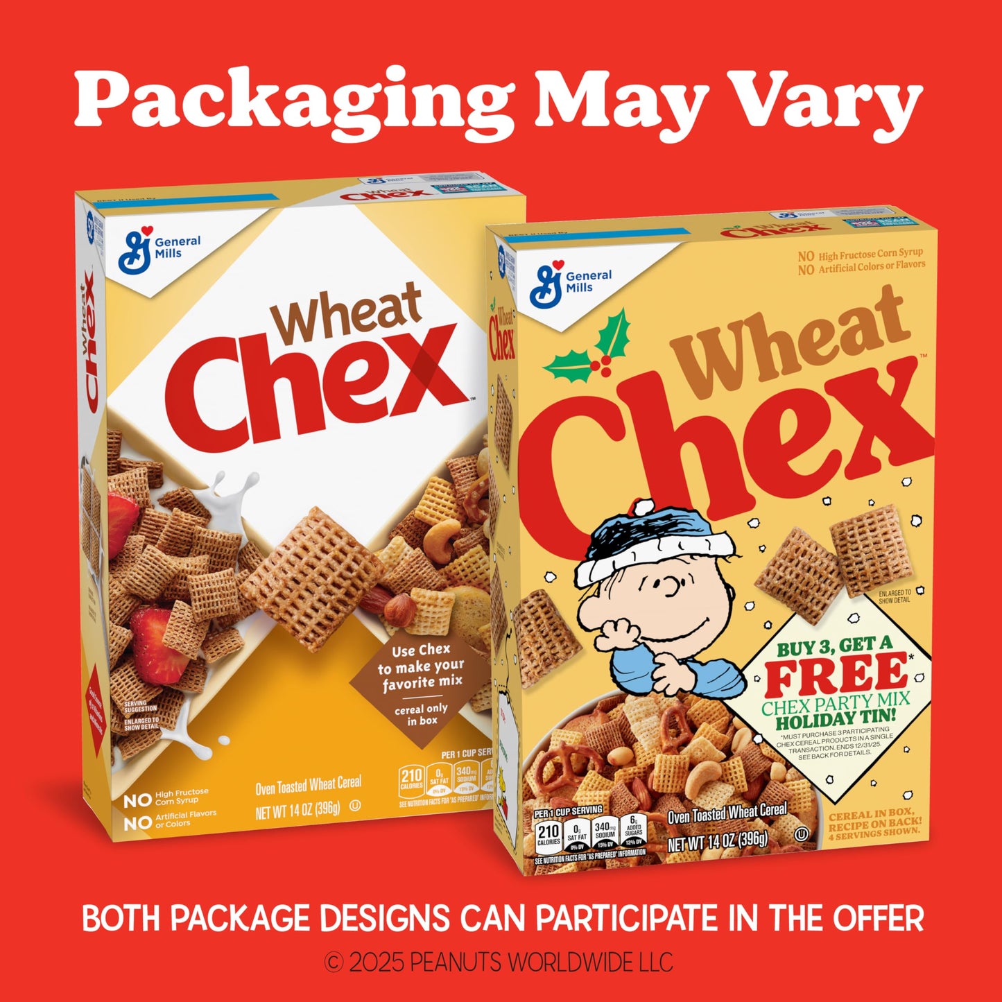Chex Wheat Chex Breakfast Cereal, 14 oz - Ideal for Homemade Chex Mix, Pack of 1
