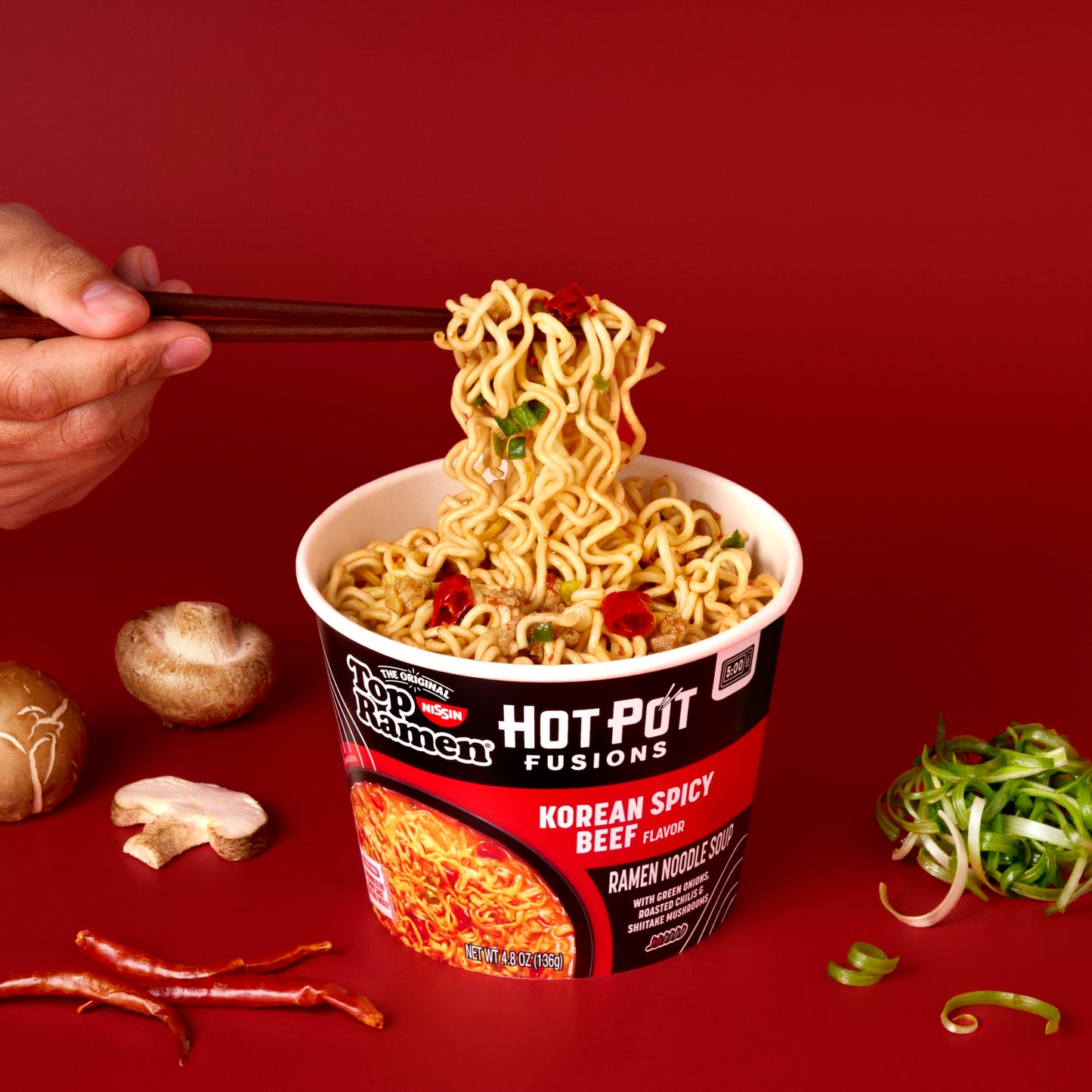 Top Ramen Hot Pot Fusions Korean Spicy Beef, 4.8 Ounce (Pack of 6)