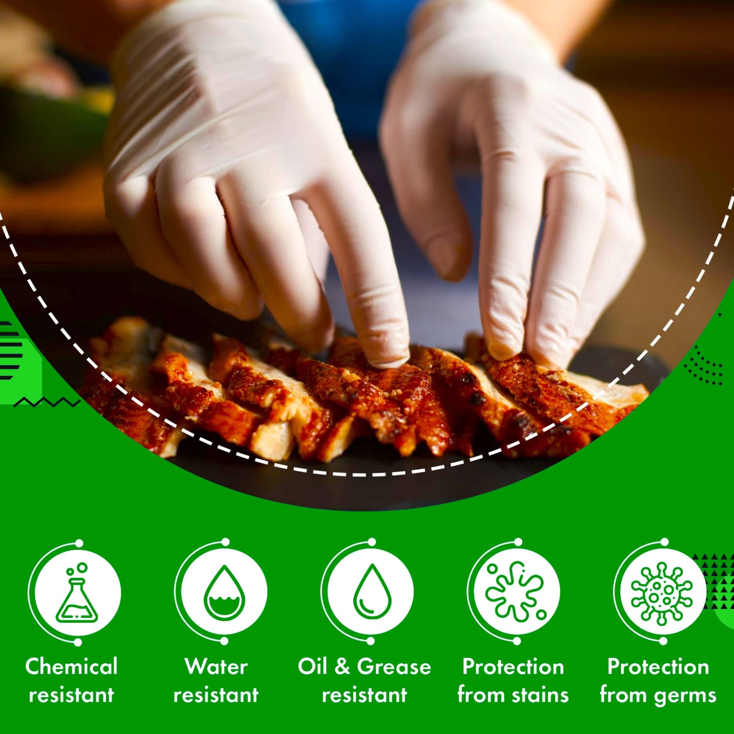 Disposable Latex Gloves Non Medical, General Purpose Cooking, Kitchen & Household Cleaning Powder Free 100 Per Box X-Large