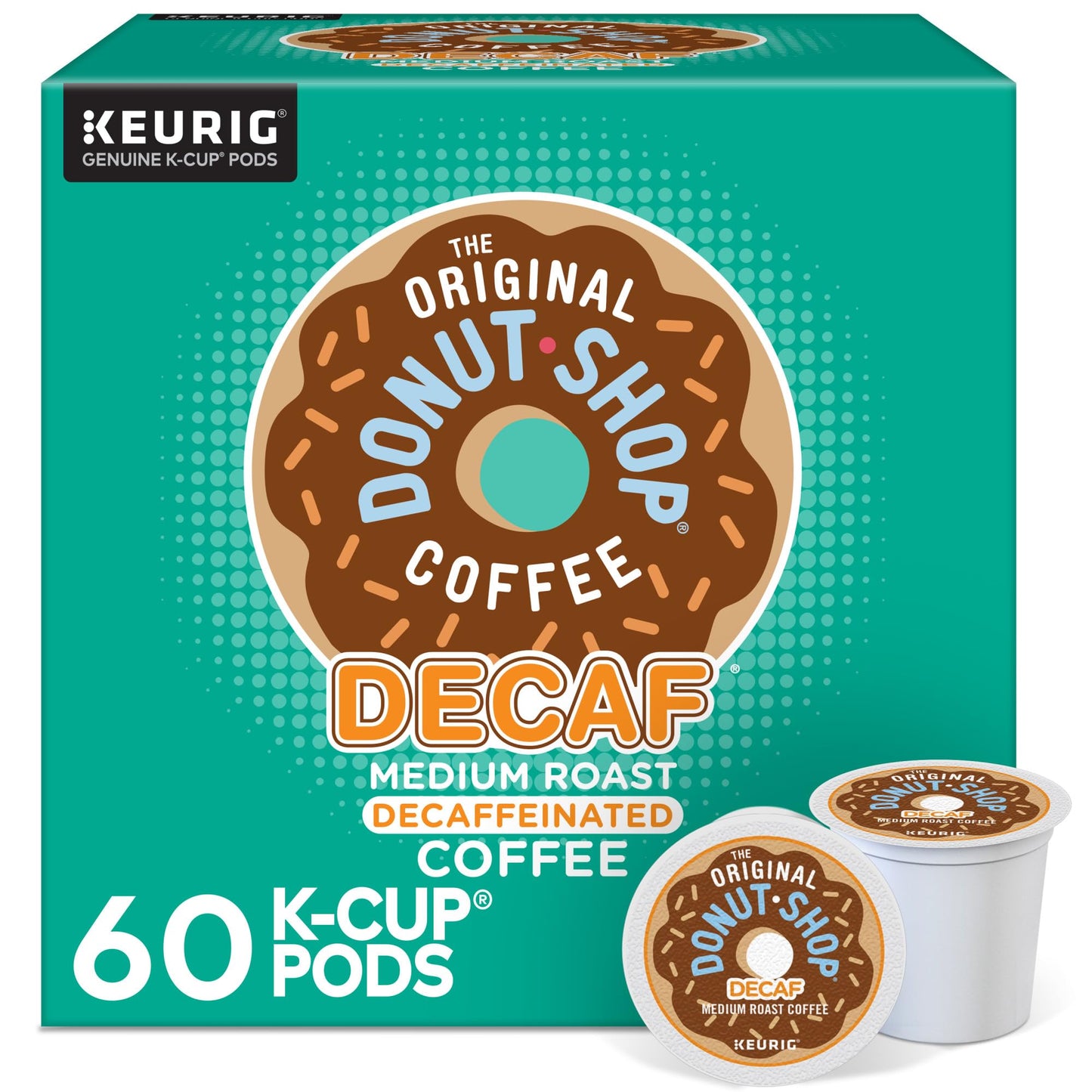 The Original Donut Shop Decaf Medium Roast K-Cup Pods, 60 Count (6 Packs of 10)