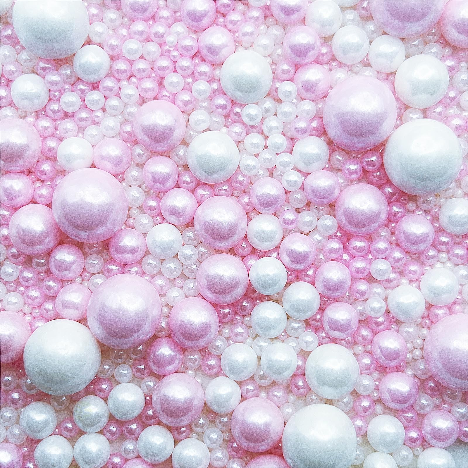 SE Si&Moos White and Pink Pearl Sprinkles for Decorating Edible Cake Cookie Pearls Cupcake Decorations Pink and White Sprinkles 