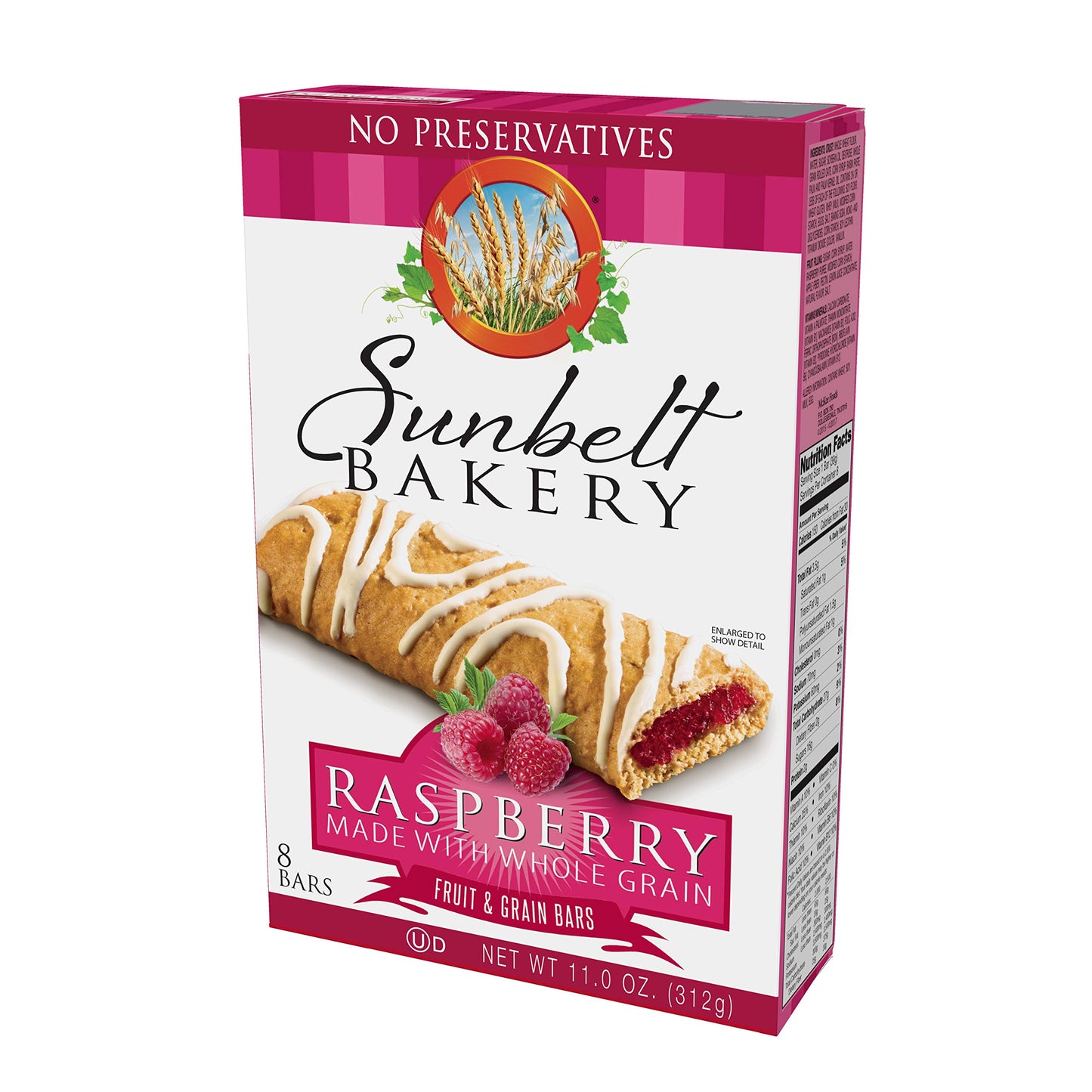 Sunbelt Bakery'S Raspberry Fruit & Grain Bars, 1.4 Oz Bars, 8 Count