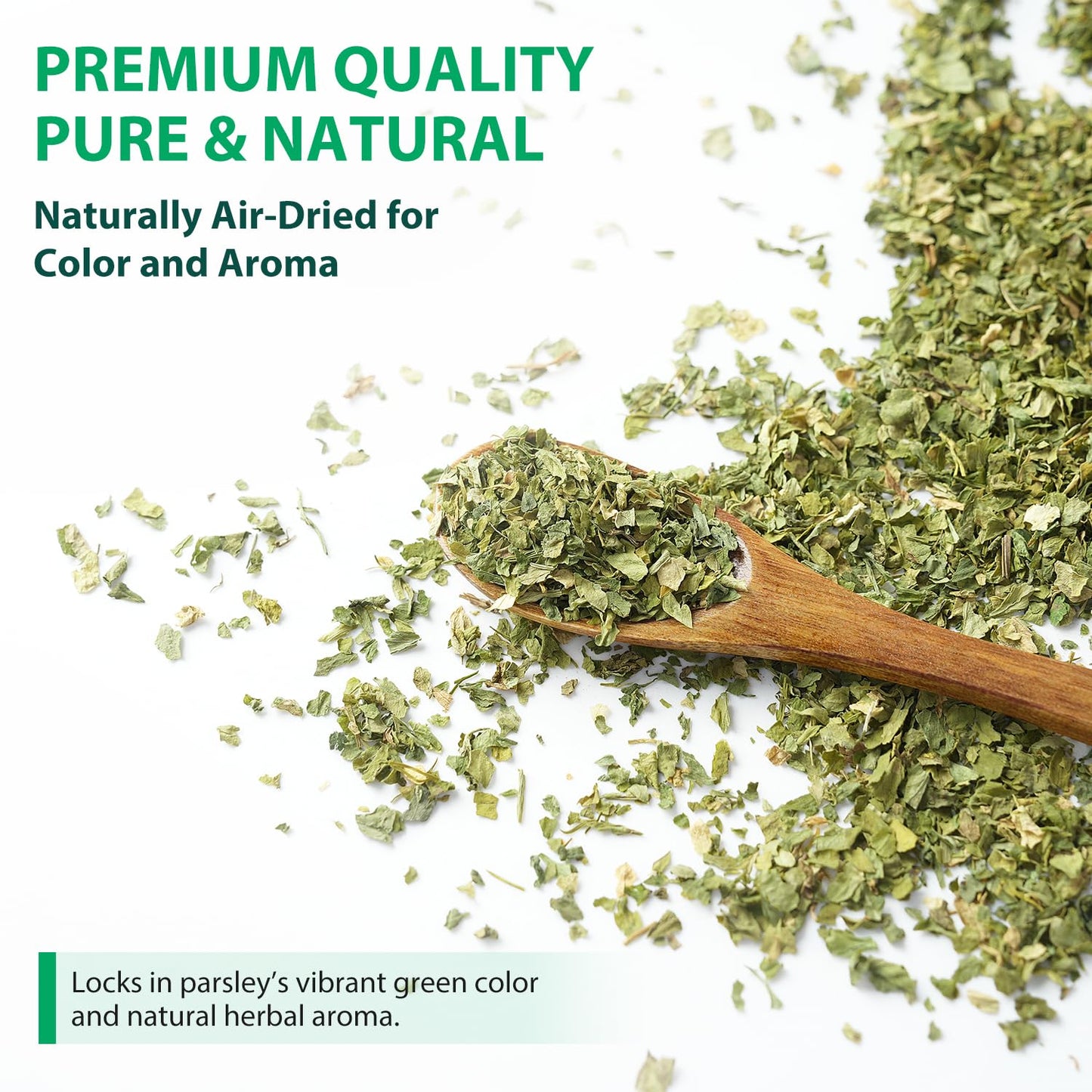 Soeos Parsley Flakes  2.1 oz (60g)  Dried Parsley Leaves  Fresh Flavor and Aroma  Perfect for Seasoning  Garnishing  and Cooking