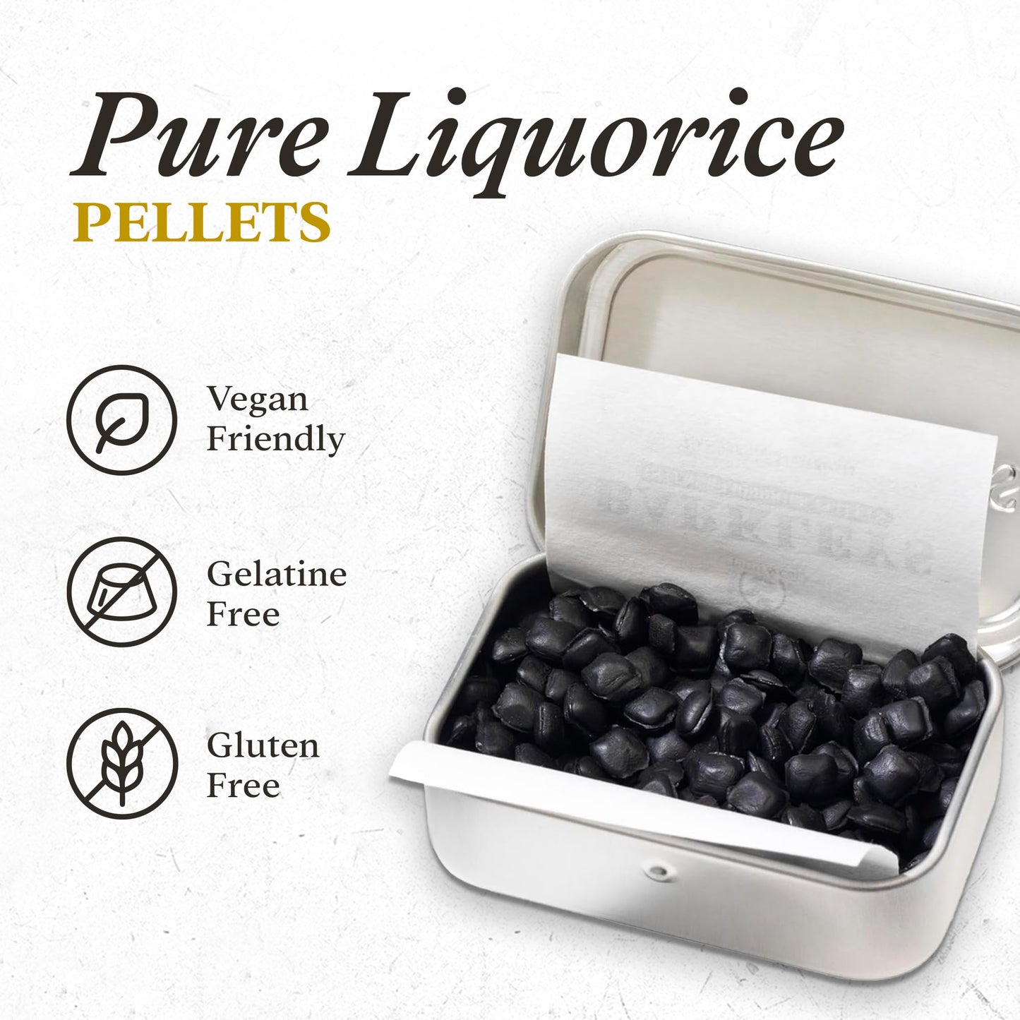 Barkleys Black Licorice Candy Pellets - Gluten Free Licorice, Vegan - Black Licorice Intense (12 Cans X 16 Gr.)