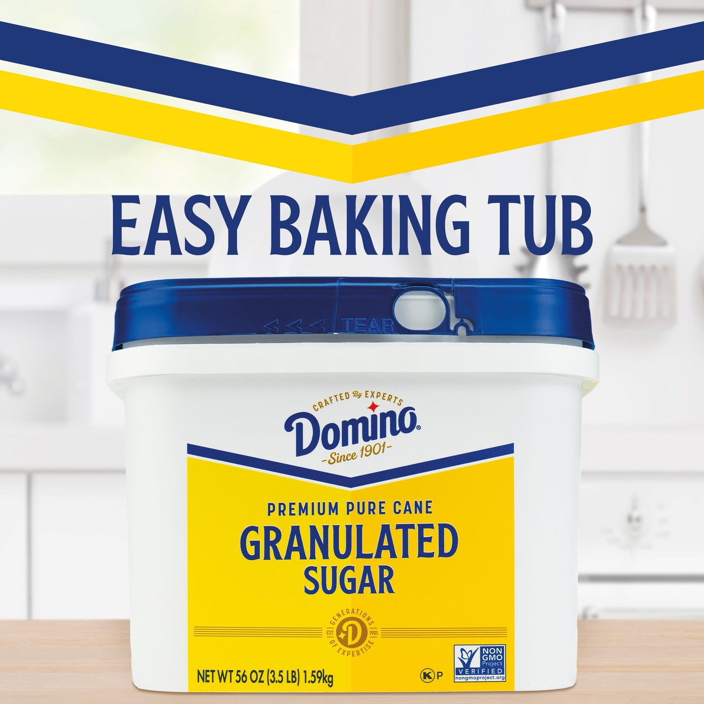 Domino Granulated Pure Cane Sugar, 3.5 Lb Easy Baking Tub