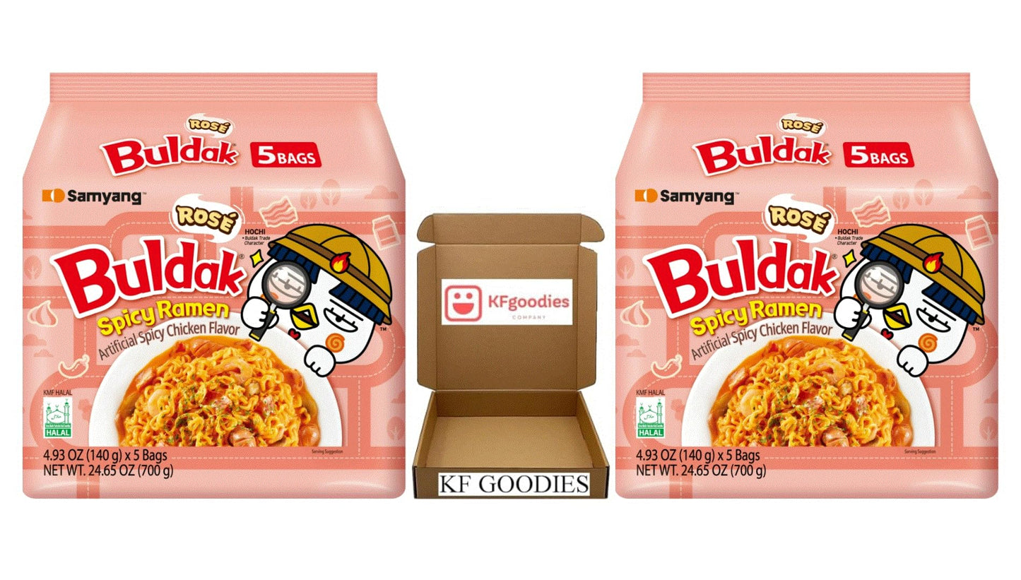 Samyang Buldak Hot Spicy Chicken Ramen Noodle Korean Stir-Fried Ramen (10, Ros  )