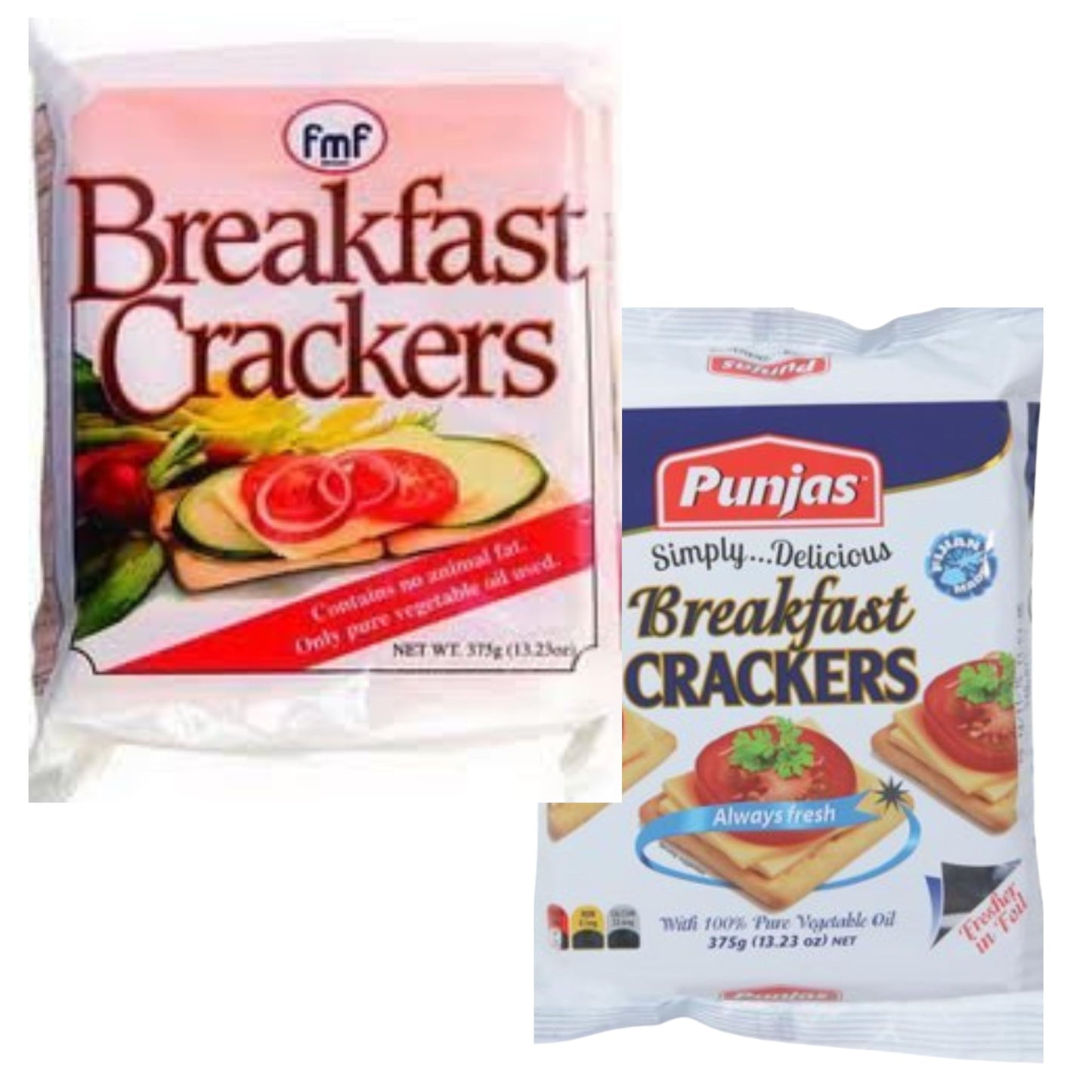 Fiji'S Fmf - Punjas Variety Breakfast Crackers, Light & Crunchy Biscuit Snack (Pack Of 4 X 375) Combo-Deal, Delicious Combinatio