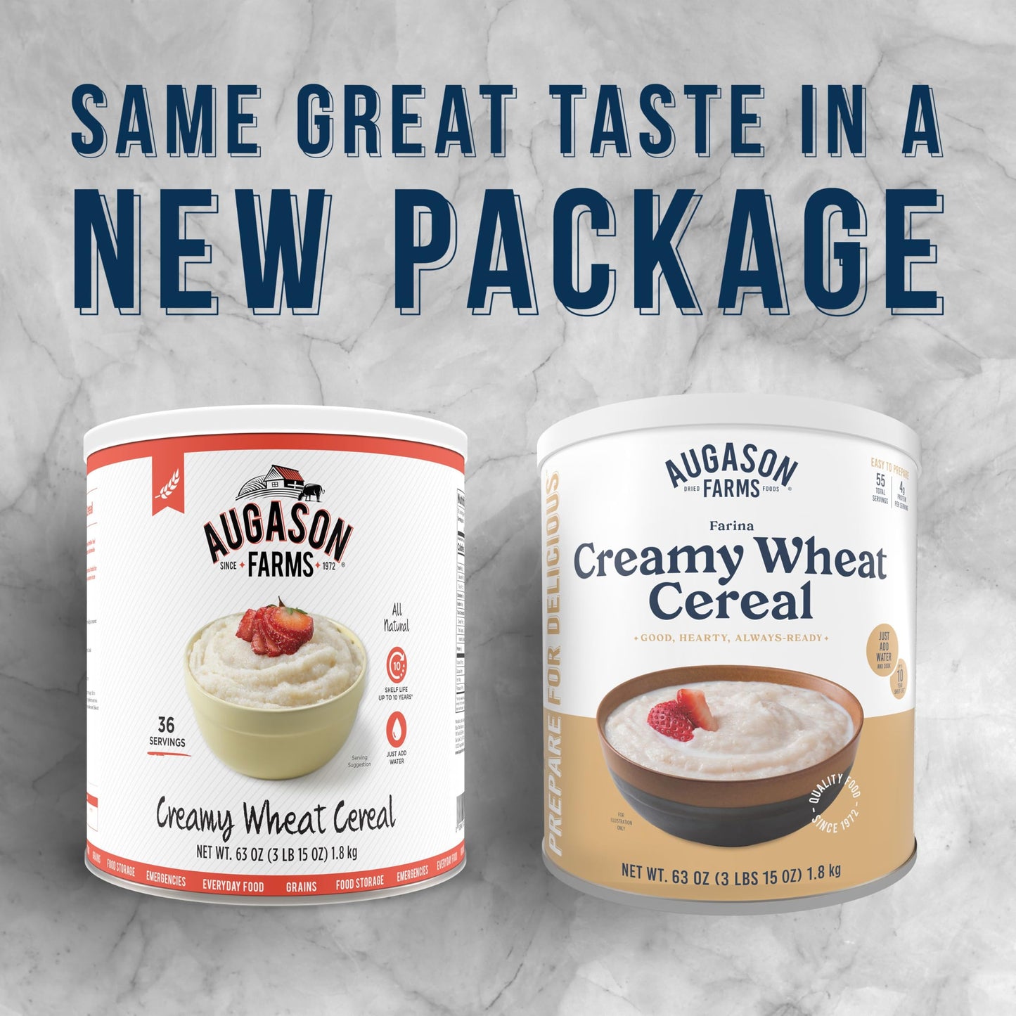Augason Farms Creamy Wheat Cereal Can, Emergency Food Supply, Everyday Meals, 55 Servings