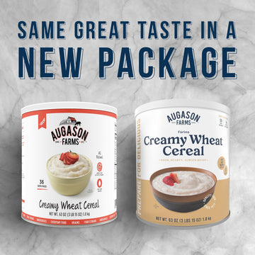 Augason Farms Creamy Wheat Cereal Can, Emergency Food Supply, Everyday Meals, 55 Servings