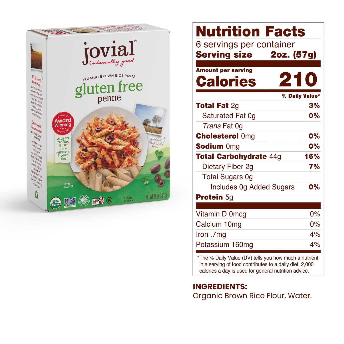 Jovial Whole Grain Brown Rice Pasta Variety Pack (Rigate, Fusilli, Caserecce) - Whole Grain Pasta, Organic Pasta, Gluten Free, Dairy Free, Brown Rice Pasta, Made In Italy - 12 Oz, 3 Pack