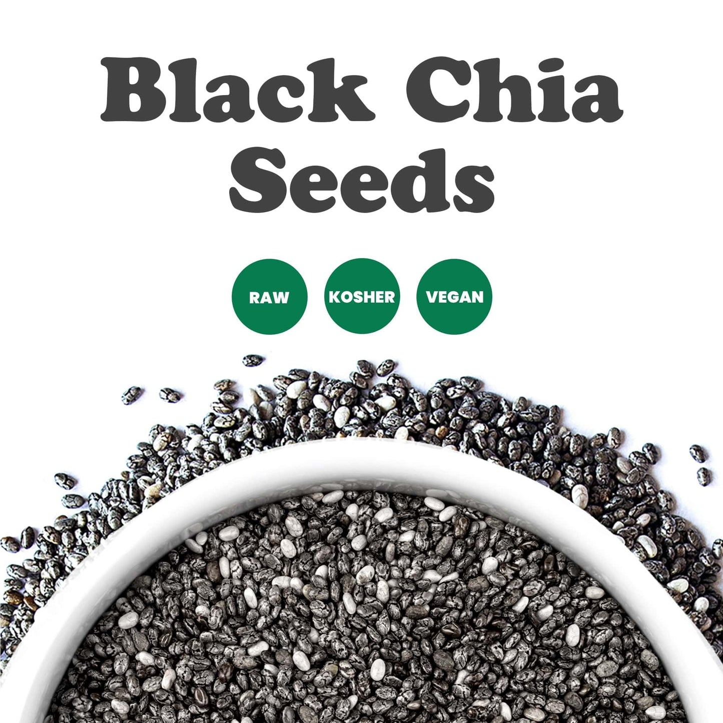 Food To Live - Black Chia Seeds, 2.5 Pounds Whole, Sproutable, Vegan, Kosher, Keto, Sirtfood, Bulk. Rich In Essential Fatty Acids, Fiber, Protein. Great For Chia Pudding, Smoothie, Oatmeal