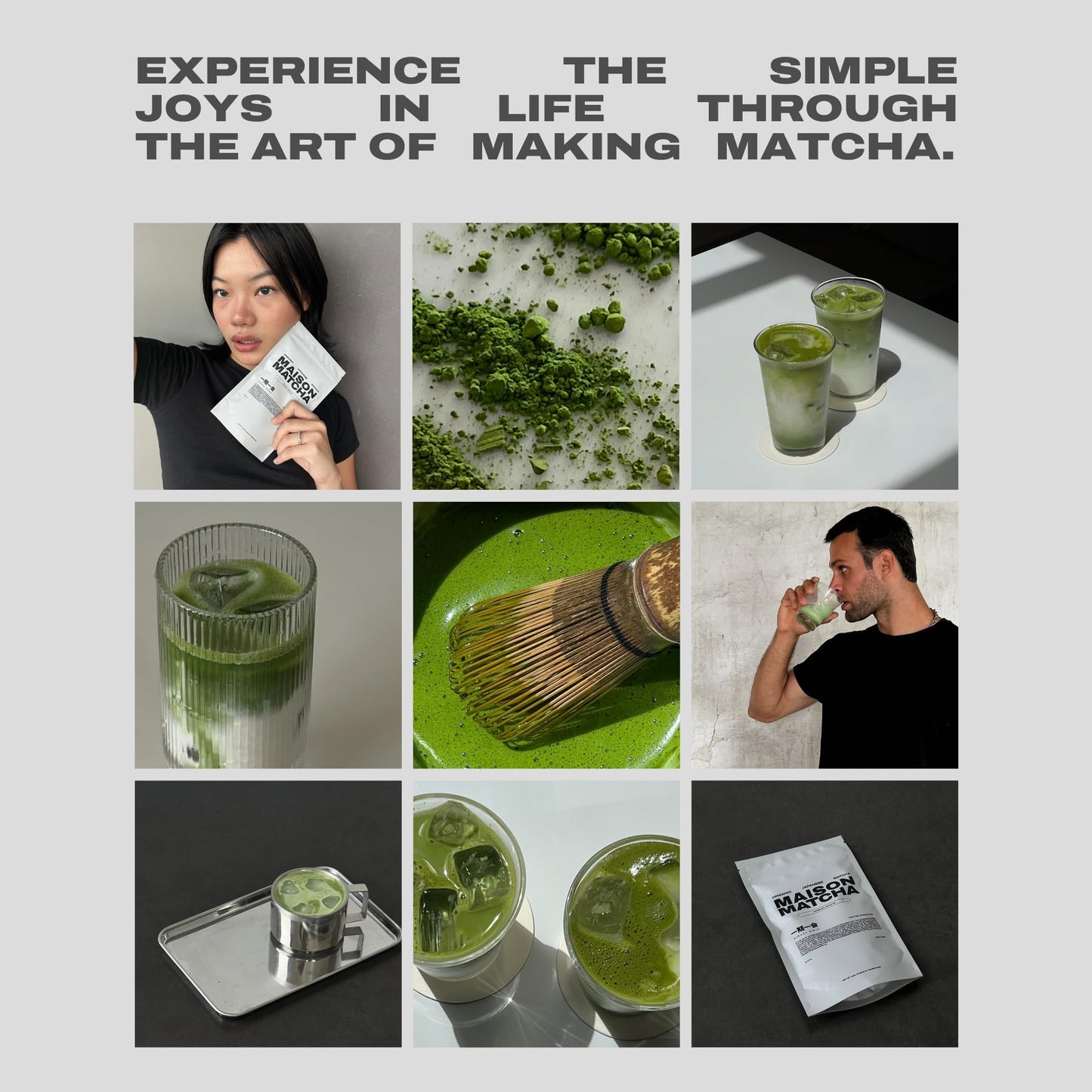 MAISON MATCHA Organic Ceremonial Grade Matcha Green Tea Powder - Authentic Japanese Matcha Latte Powder  Zero Sugar  Harvested in Japan (80g  2.82 oz Pouch)