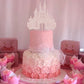 EONNCNT Castle Cake Topper - Rose Gold Glitter, 6.3 x 8.7, Cardboard, Birthday Party Supplies