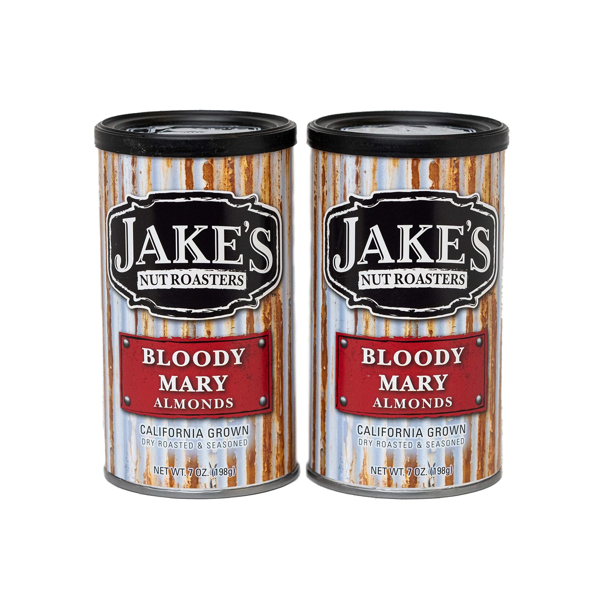 Jakes Nut Roasters Bloody Mary Almonds - Whole Dry Roasted, Seasoned Snack, 7 Ounce (Pack of 2)