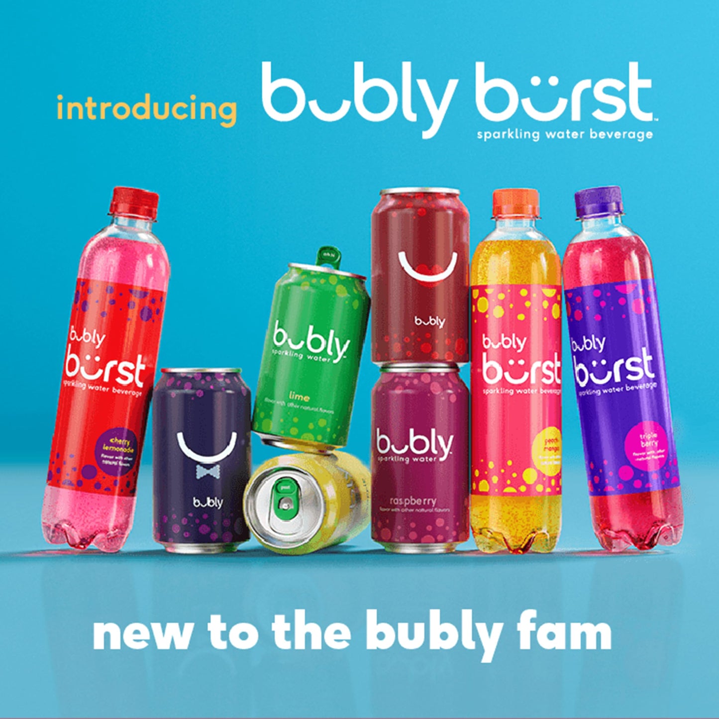 Bubly Burst, Cherry Lemonade, 16.9 Fl Oz Bottles (Pack Of 12)