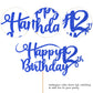 Rssta i Happy 12th Birthday Cake Topper Glitter Number 12, Deep Blue, Paper, Model XM223