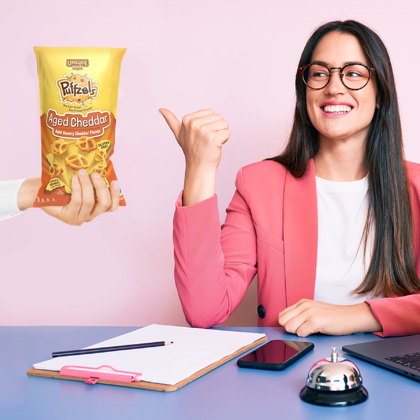 Unique Snacks Puffzels, Bold And Savory Cheddar Cheese Flavor With A Fun Pretzel Crunch, Gluten-Free Snacks, 4.8 Oz. Snack Bag,