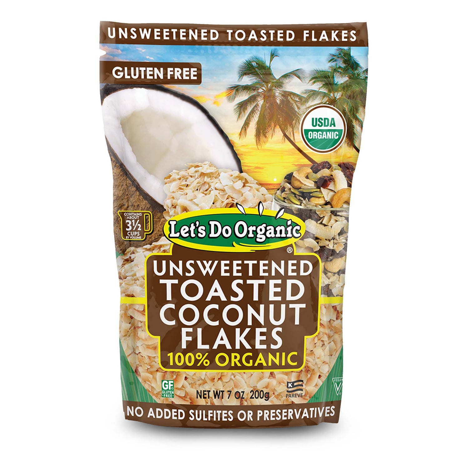 Let's Do Organic Unsweetened Coconut Flakes - Coconut Flakes Unsweetened Organic, Organic Coconut Flakes, Organic Flake Coconut,