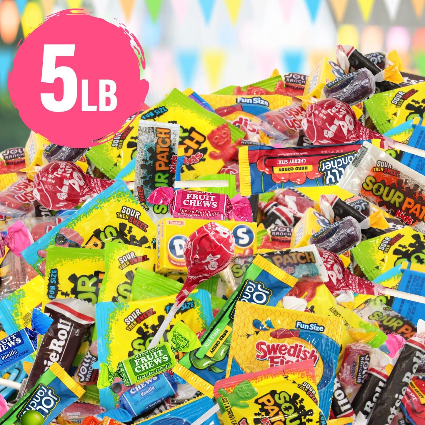 Bulk Candy Mix Variety Pack - 5Lb Pack Of Individually Wrapped Assorted Sweets For Party Favors, Candy Buffets, Goodie Bags, Gif