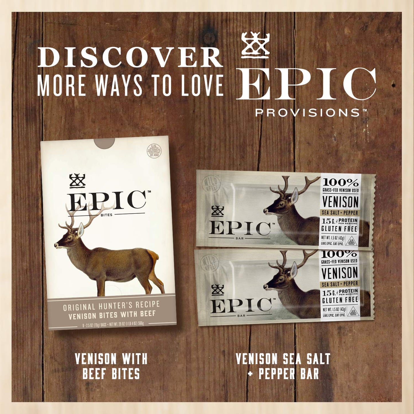 EPIC Venison & Beef Strips, Keto Friendly, Whole30, 20 ct, 0.8 oz