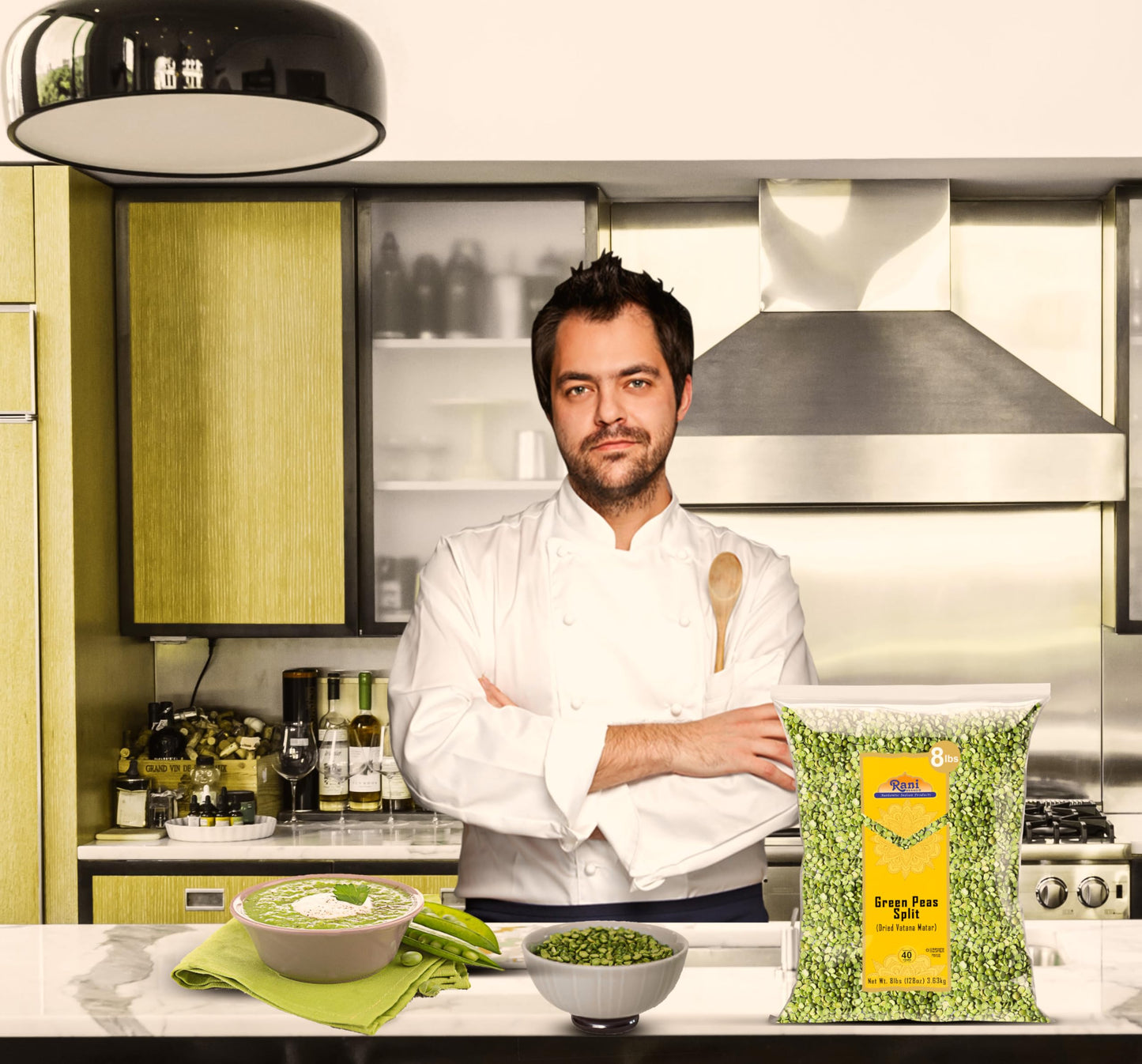 Rani Green Peas Split, Dried (Vatana, Matar) 128Oz (8Lbs) 3.63Kg Bulk ~ All Natural | Vegan | Kosher | Gluten Friendly | Product