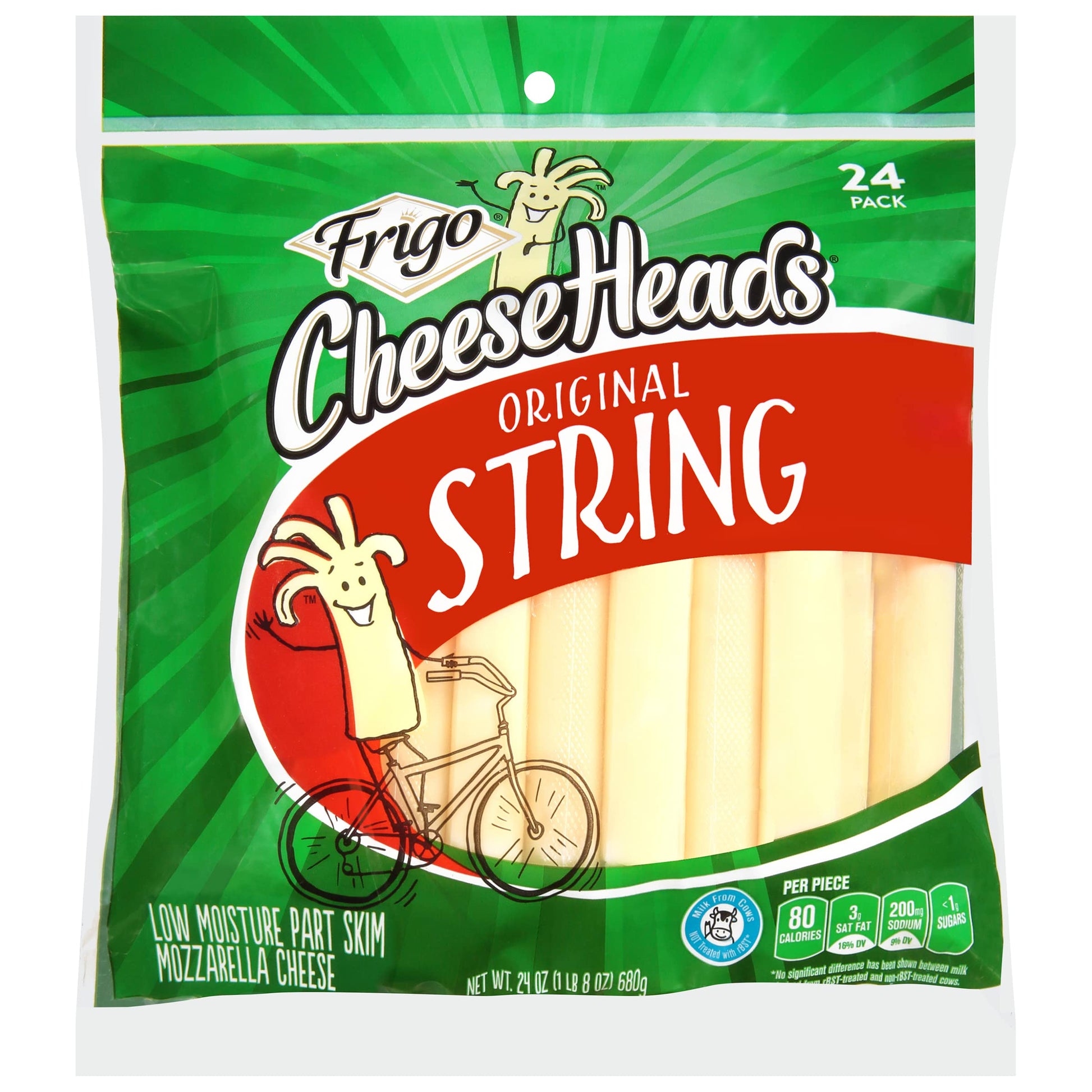 Frigo Cheese Heads, String Cheese, 24 Count