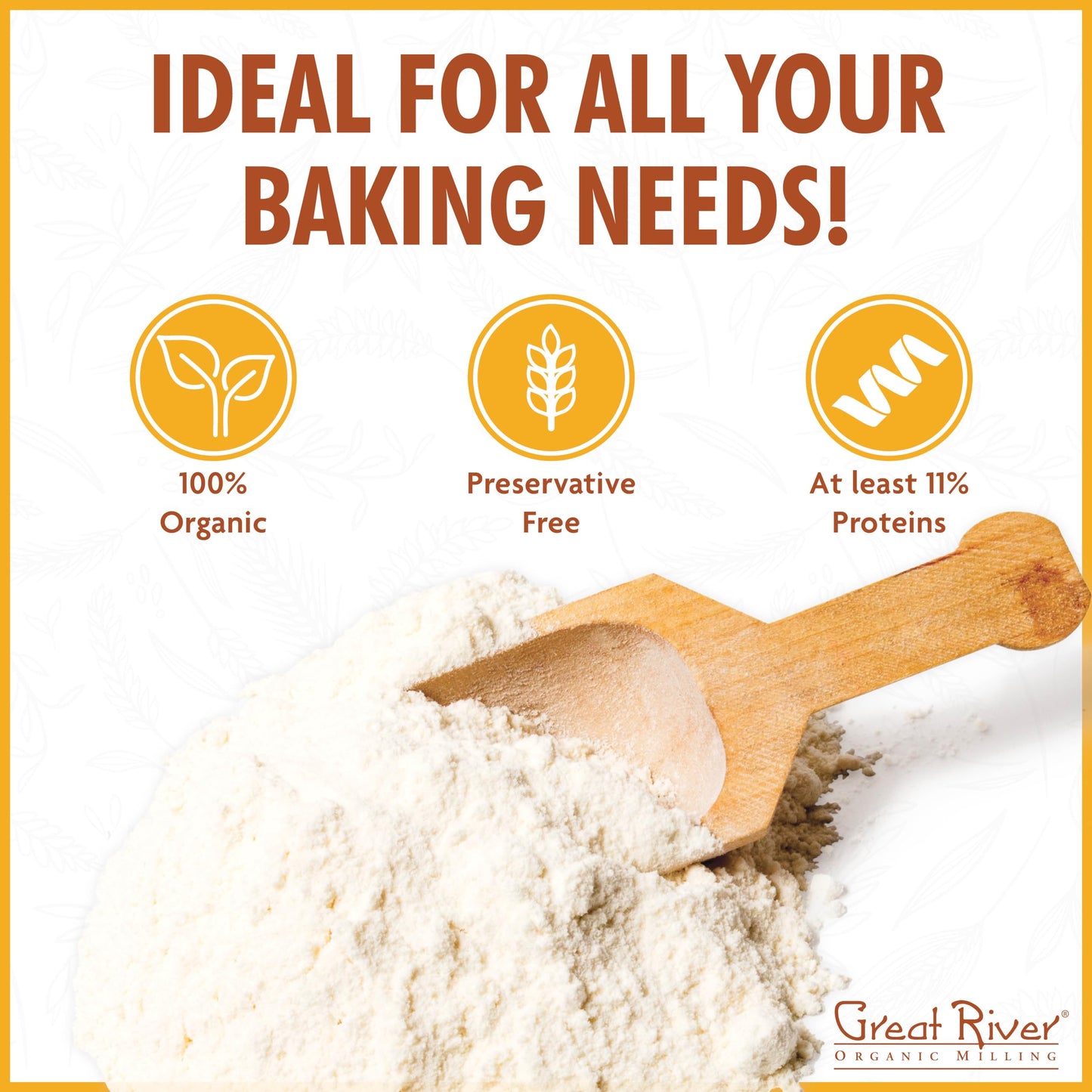 Great River Organic Milling All-Purpose Flour, Unbromated & Unbleached, Non-GMO, 2 Lb (Pack of 4)