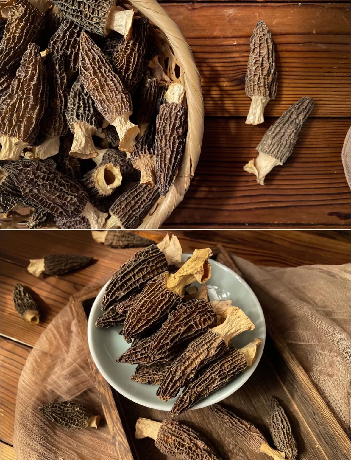 Dried Morel Mushrooms (Morchella Conica), 2 Oz Morel Mushrooms Dehydrated Delicacies Nourishing Morchella ConicaShipping From