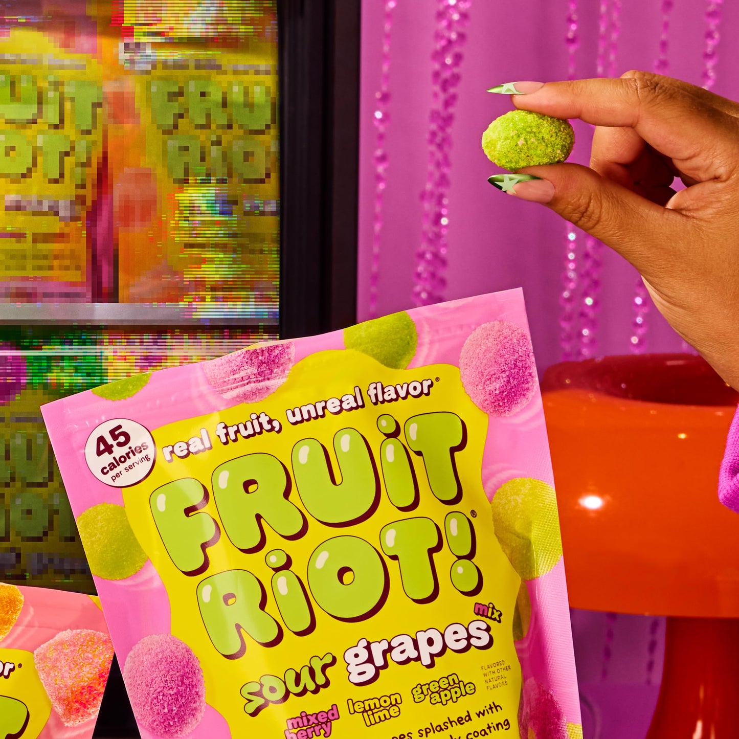 Fruit Riot Sour Candy Grapes Mix, Made with Real Fruit, 8oz, Gluten-Free