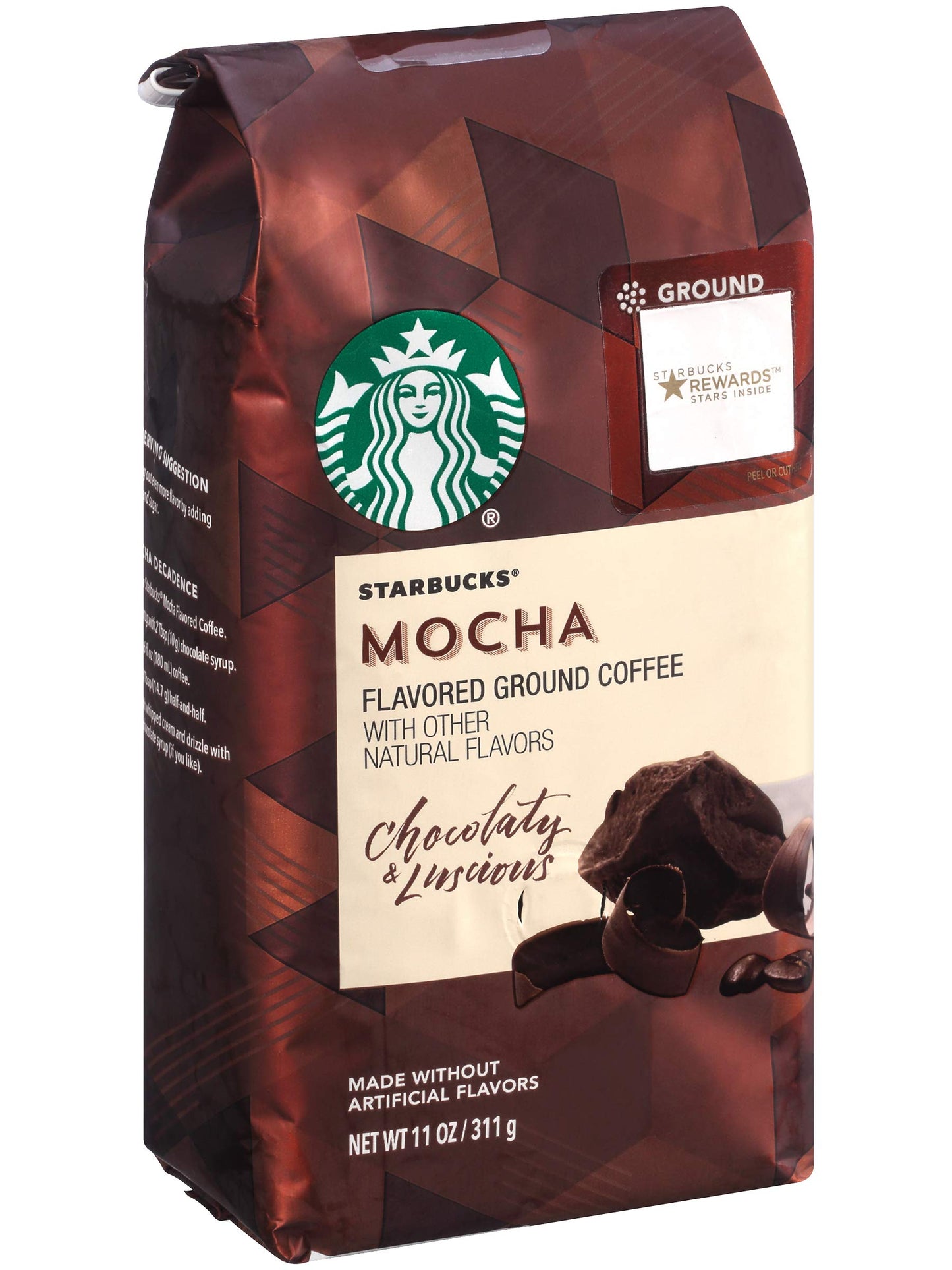 Starbucks Flavored Ground Coffee, Mocha, 11 Ounce, Pack of 3, Model 011022938