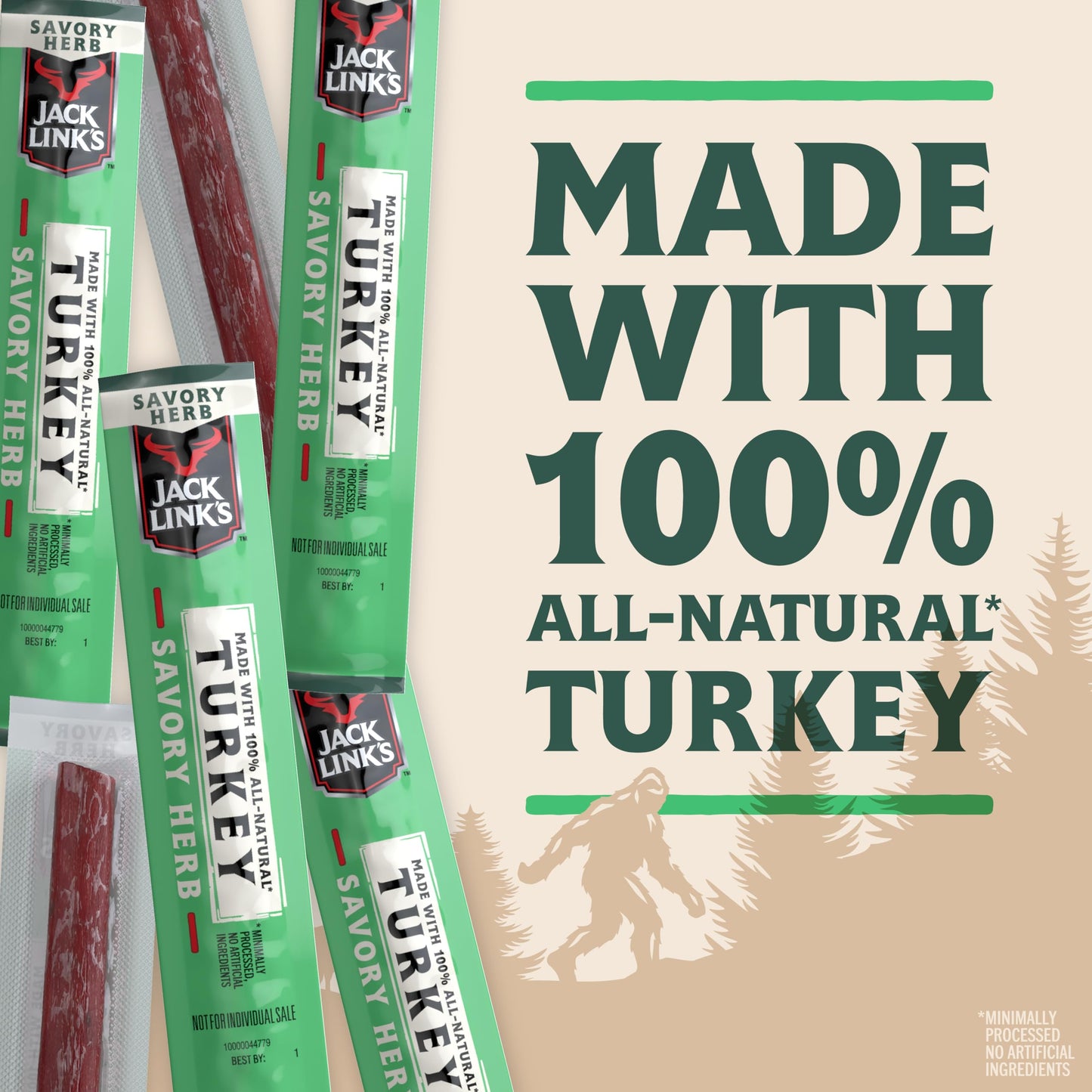 Jack Link'S Mini Turkey Sticks, Savory Herb Flavor - 8G Of Protein Snacks, Under 100 Calories, On The Go Snacking, Keto & Paleo