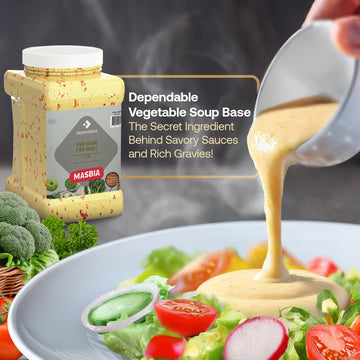 Dependable Food Vegetable Soup Base – Vegetable Flavor Consommé | 15 Oz. Resealable Jar | No Msg, Kosher | Perfect For Soups, Stocks, And Broths