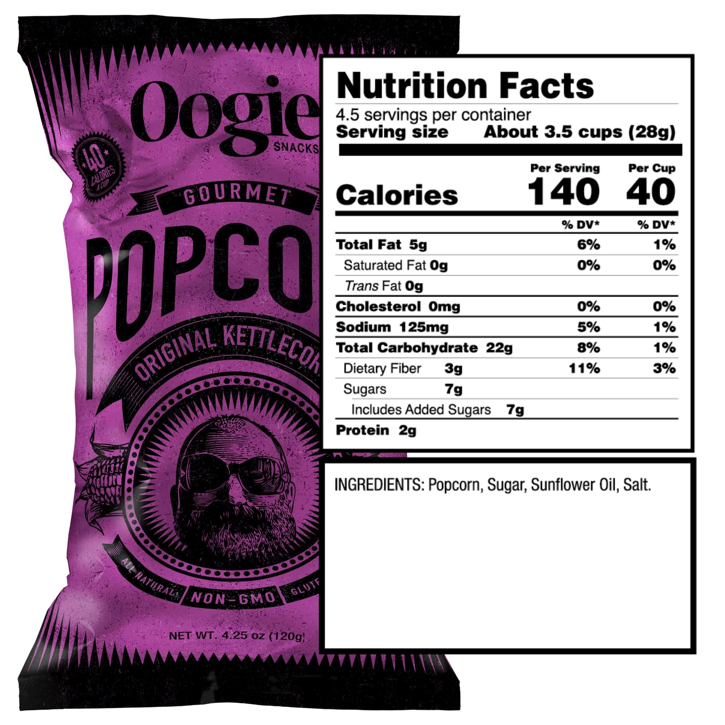 Oogie'S Gourmet Popcorn | 4 Pack | Variety Flavor Pack | Gluten Free Popcorn Snacks | 4.25 Ounce Big Bag