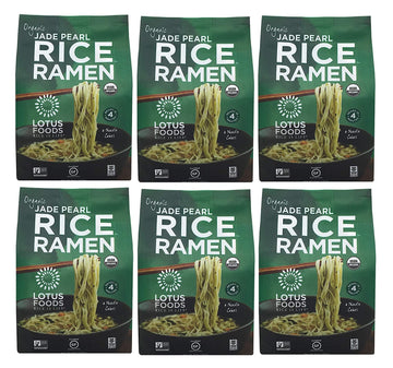 Lotus Foods Organic Jade Pearl Rice Ramen Noodles - Gluten Free Instant Ramen Noodles, Vegan, Low Sodium, Made With Brown Rice Flour And White Rice Flour, Ready In 4 Minutes - 10 Oz (Pack Of 6)