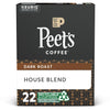 Peet'S Coffee & Tea Single-Serve Coffee K-Cup, House Blend, Carton Of 22