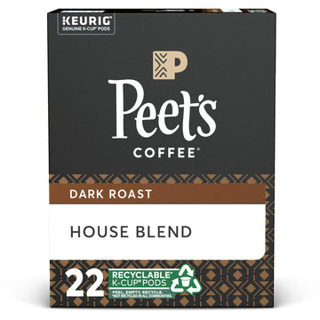 Peet'S Coffee & Tea Single-Serve Coffee K-Cup, House Blend, Carton Of 22