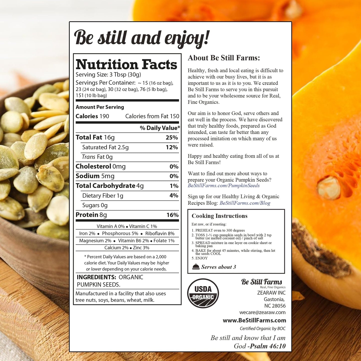 Organic Raw Pumpkin Seeds To Eat (4.8Lb) - Bulk Whole Unsalted Pepitas With No Shell By Be Still Farms - Natural Snacks For Keto