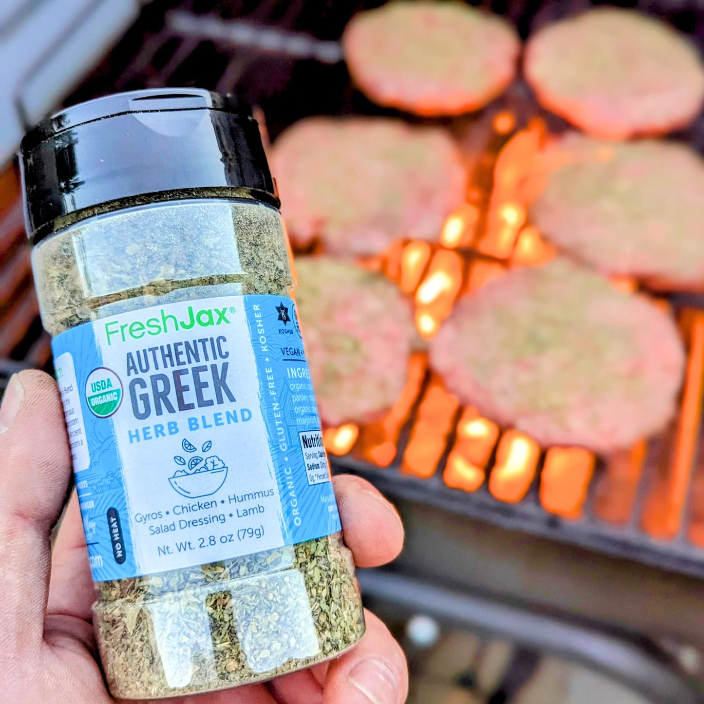 Freshjax Organic Greek Seasoning (2.8 Oz) - Mediterranean Spice Blend For Cooking, Lamb, Gyros & Grilling