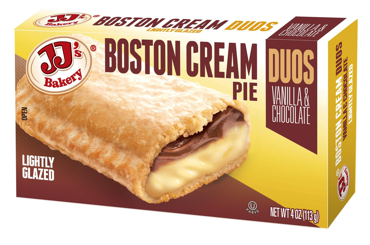 JJs Bakery Boston Cream Snack Pies, Individual Dessert, Fresh-Baked, Perfect for Snacks, Nut-Free, Kosher Parve, 4 Oz Each (Pac