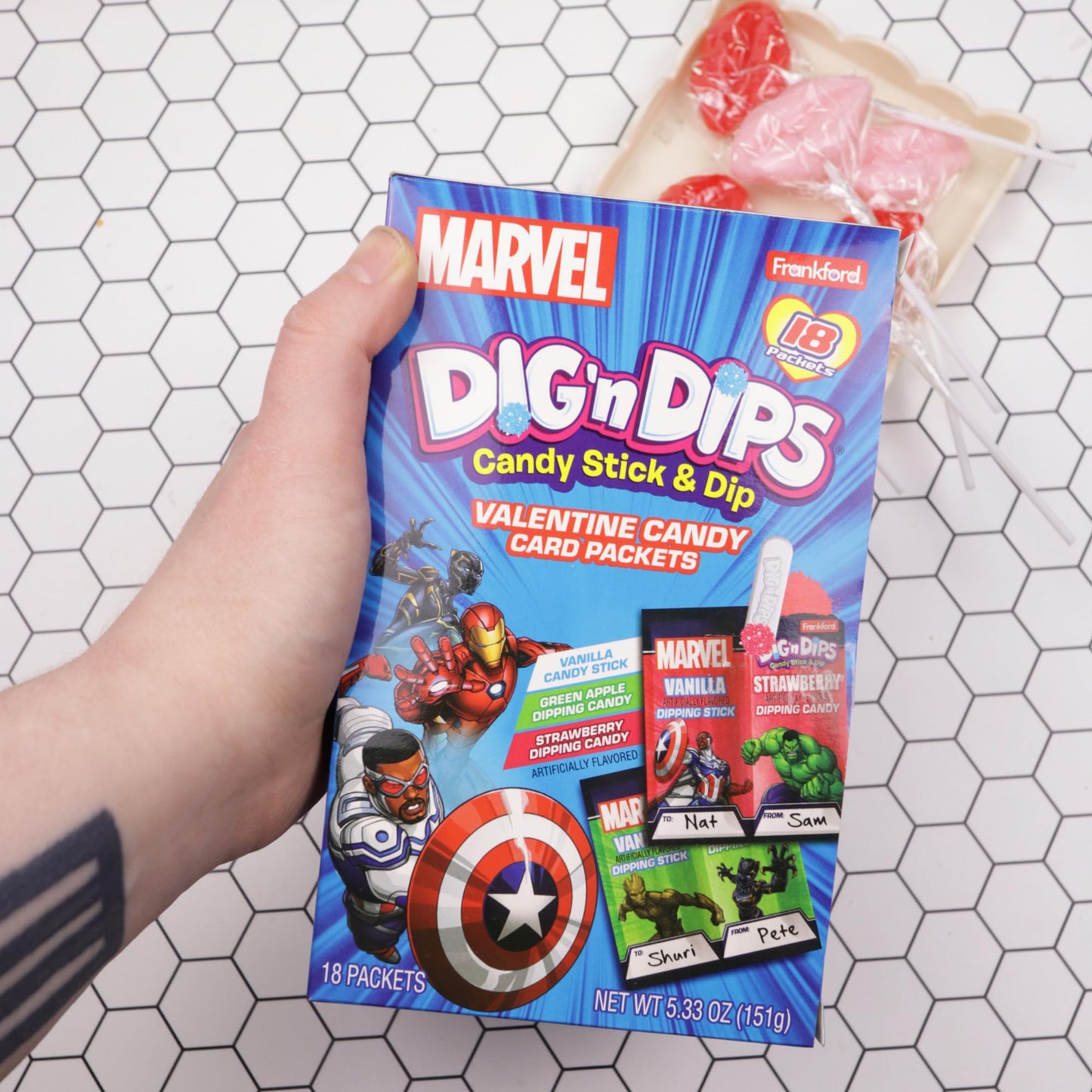 Marvel Dig N Dips, Birthday Party Favor Kit, Assorted Fruit Flavors, 18 Count