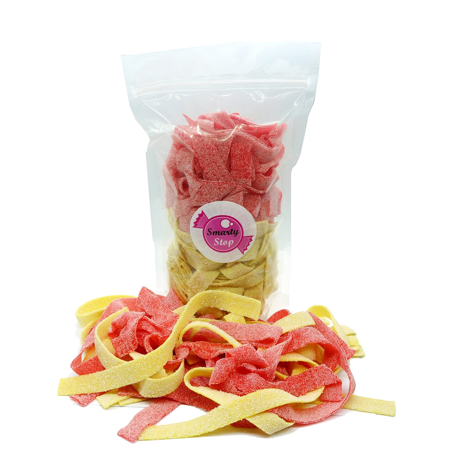Smarty Stop Sour Mix Belt Gummy Candy Collections (Strawberry - Pineapple, 1 Pound (Pack Of 1))