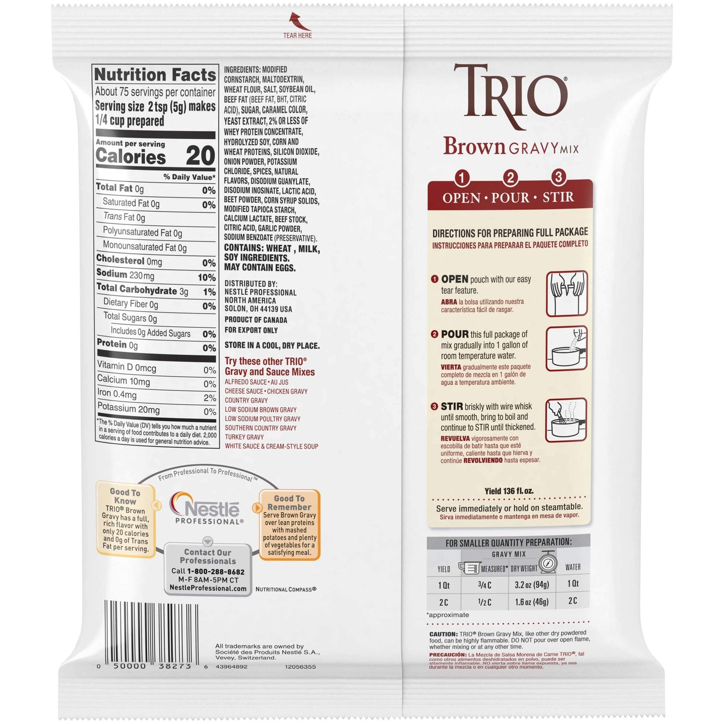 Nestle Trio Brown Gravy Mix, 13.37 Ounce -- 8 Per Case.