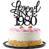 Migeaks Legend Since 1980 Cake Topper 44Th Birthday Happy Birthday Cake Topper Men And Women Cheer 44 Years Old Handmade Black G
